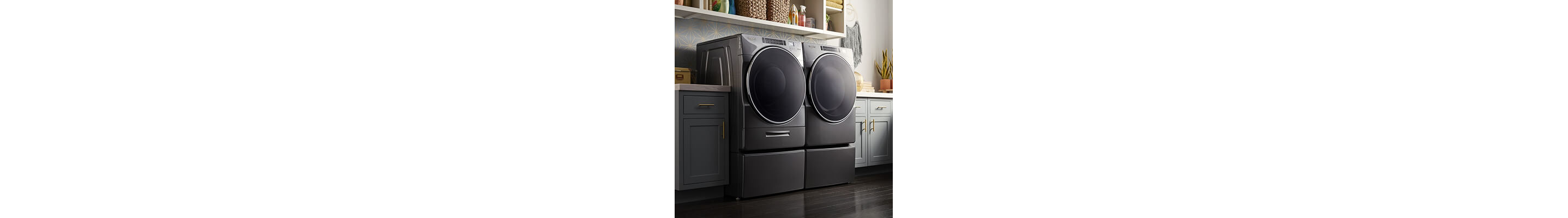 A large capacity washer and dryer set by Whirlpool brand