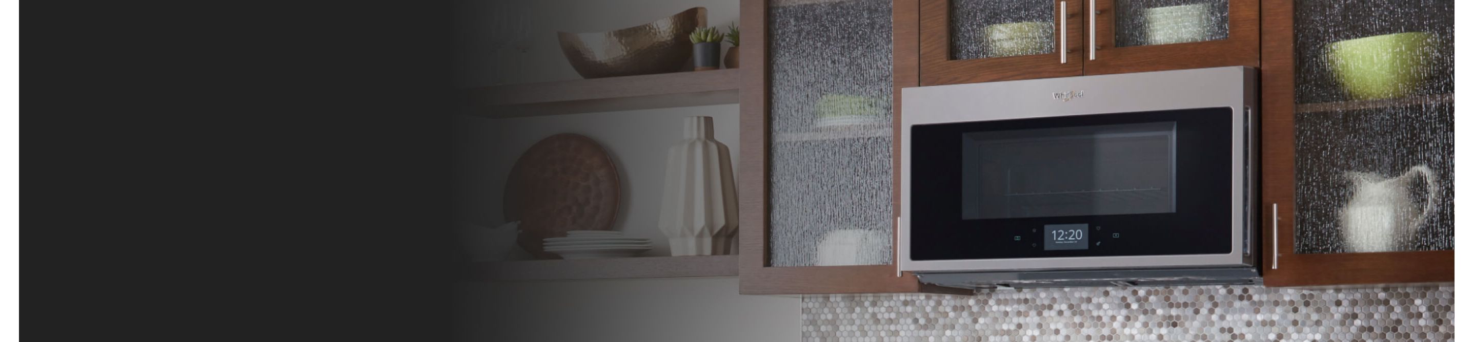 Whirlpool® Over-the-Range Microwave in brown cabinetry