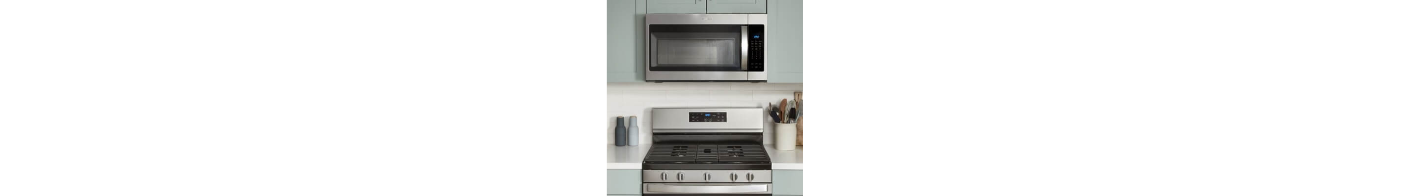 A microwave over a range