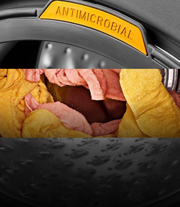 Clothes inside a washing machine