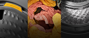 Clothes inside a washing machine