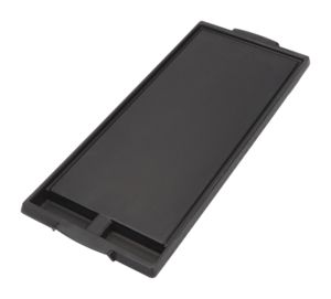 Range Griddle - Black with Non-Stick Surface Cast Aluminum, 2-Divided Grease Wells and Recessed Drain Channels (1-IN H X 7 3/4-IN W X 19 3/4-IN D)